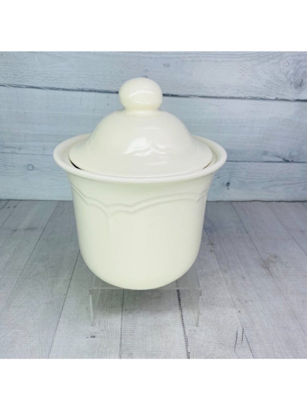 Pfaltzgraff TEA ROSE Pink Blue Floral 1.5 Qt Stoneware Medium Lidded Canister - Picture 4 of 16